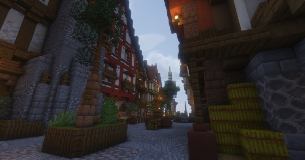 Minecraft medieval street