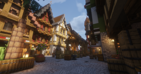 Minecraft medieval street