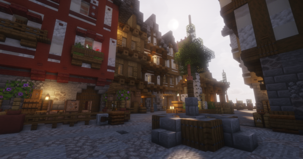 Minecraft medieval street