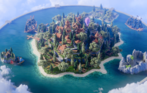 Minecraft medieval island hub